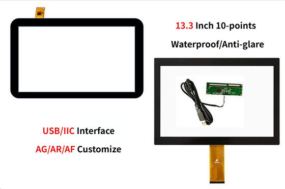 13.3'' औद्योगिक मल्टी टच स्क्रीन पैनल USB और IIC इंटरफेस G+G संरचना के साथ